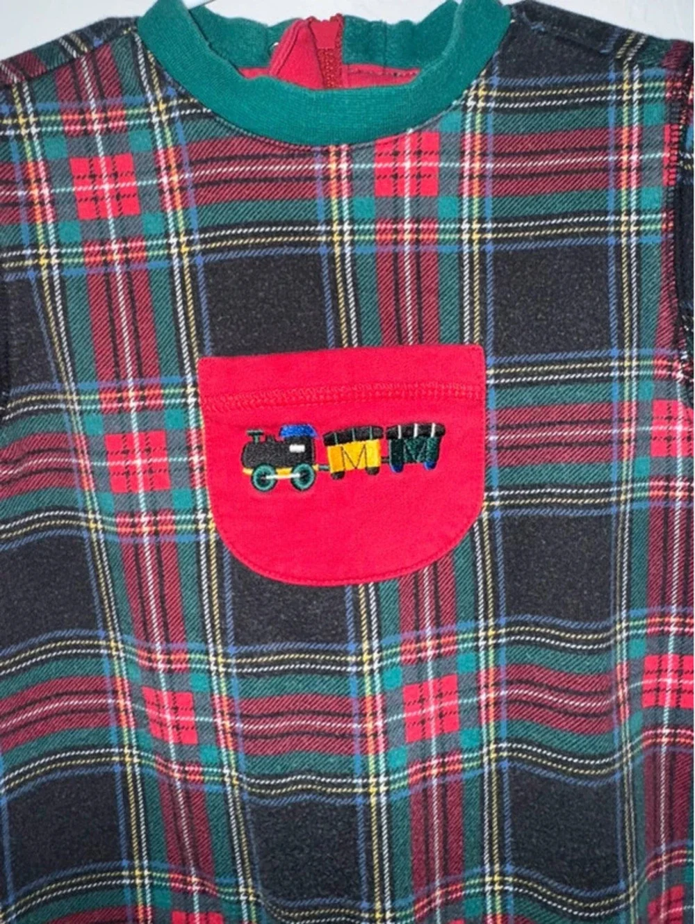 Vintage Rainbow Tag Gymboree XS 17.25 Sts Christmas Train romper Christmas